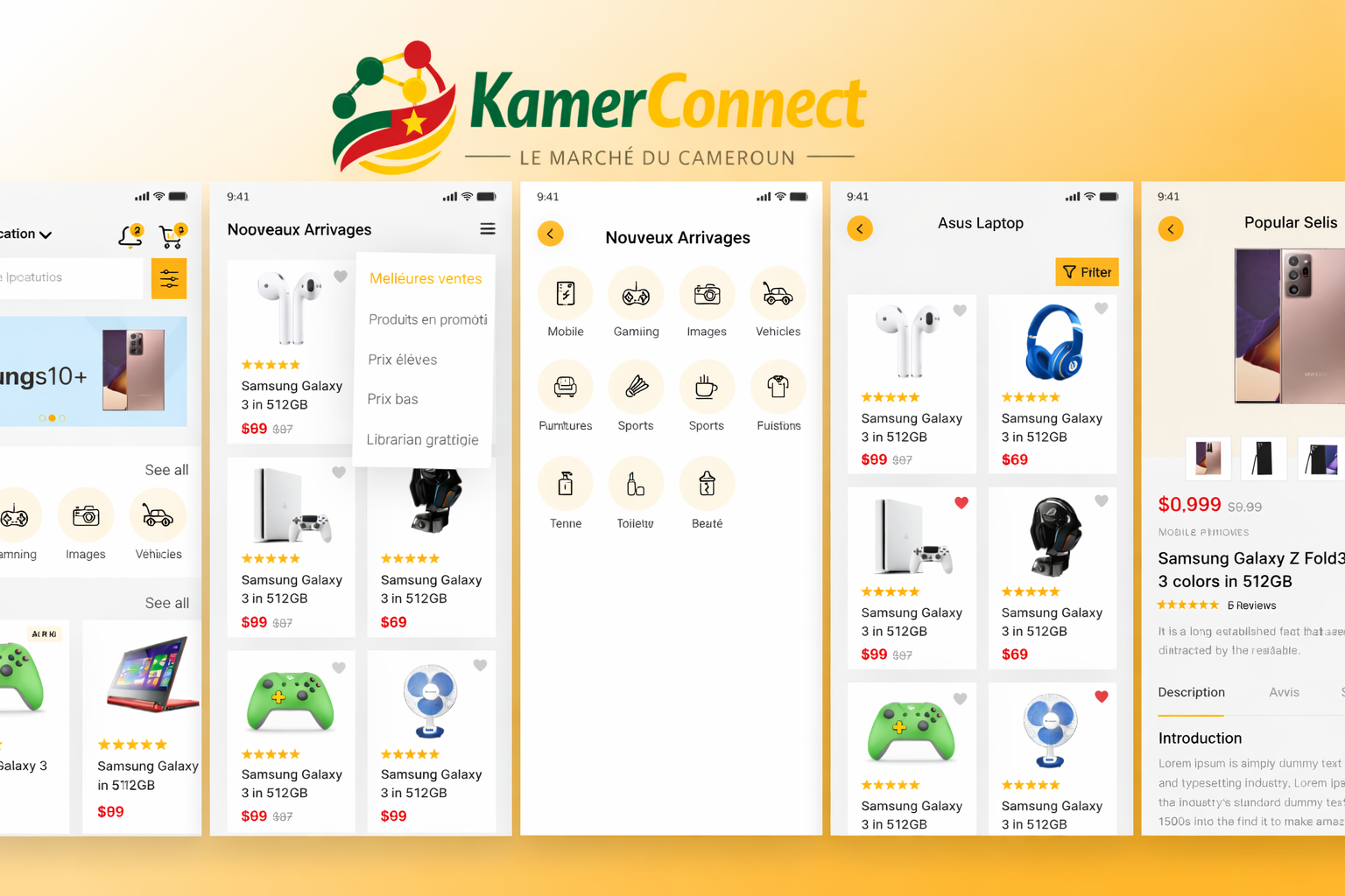 Interface Application Kamer Connect 5